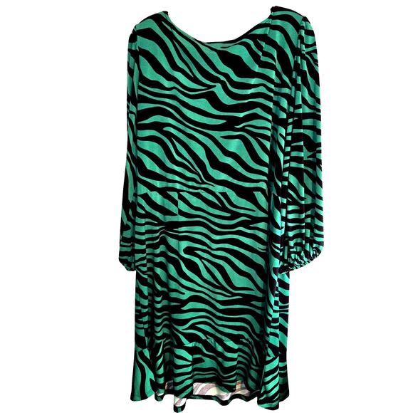 ELOQUII 20W Green Women's Long Sleeve Maxi BOHO Dress Plus Size 2X XXL 2XL - Picture 5 of 7